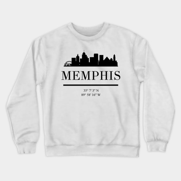 MEMPHIS TENNESSEE BLACK SILHOUETTE SKYLINE ART Crewneck Sweatshirt by deificusArt